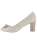 Comfortable quality heels out of beige smooth leather