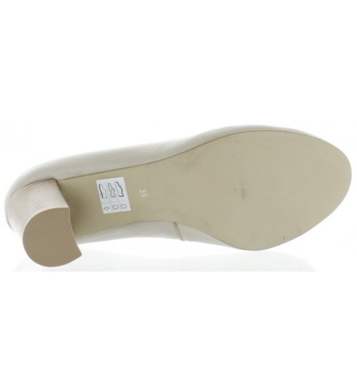 Low heel fashion heels for women in beige 