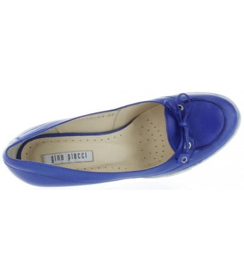 European women wedge shoes in bue leather 