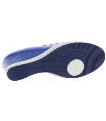 European women wedge shoes in bue leather 