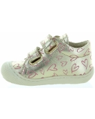 Sneakers with flexible soles for gym in gold leather 