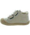 Beige natural leather soft shoes for new walkers 
