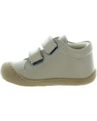 Beige natural leather soft shoes for new walkers 