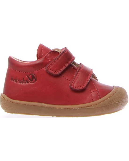 Red leather boots for child with ortho support 