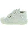 Toddler ankle high flower leather sneakers