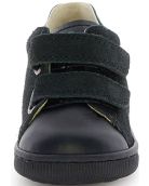 European boys wide black shoes with arches