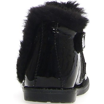 Black patent girls ankle boots 