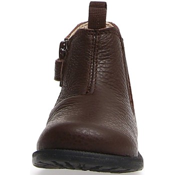Short toddler boots in brown leather