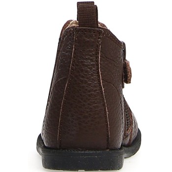 Short toddler boots in brown leather