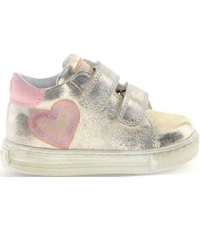 Gold leather ankle boots with support 