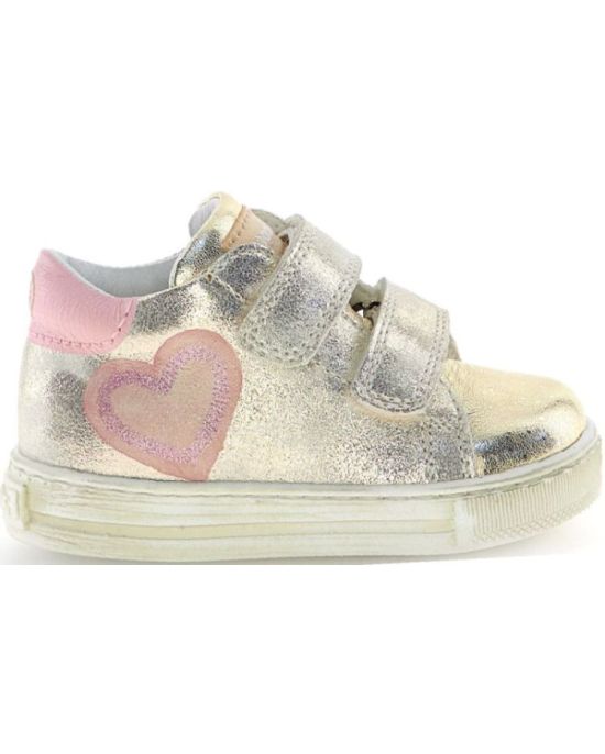 Gold leather ankle boots with support 