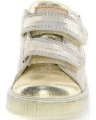 Gold leather ankle boots with support 