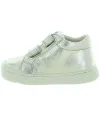 Silver sneakers for girls with flexible soles