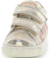 Gold leather ankle sneakers with support 