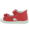 Red leather ankle high sandals for toddler 