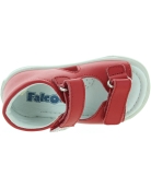 Red leather ankle high sandals for toddler 