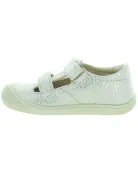 Gold leather ankle supportive girls sandals 