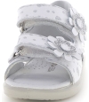 White wide sandals for a toddler girl