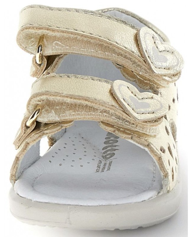 Baby girl ankle sandals in gold leather 