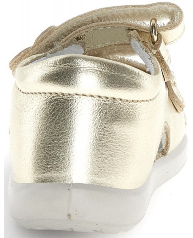 Baby girl ankle sandals in gold leather 