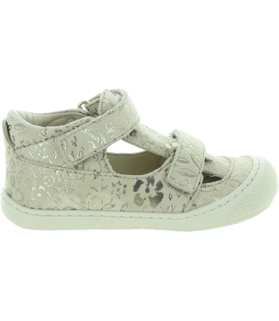 Girls ankle high natural leather beige sandals 