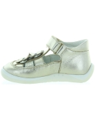 Closed toe baby gold leather sandals