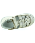 Closed toe baby gold leather sandals