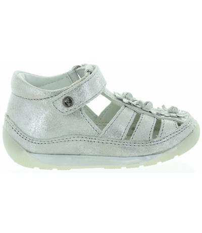 Children silver leather sandals
