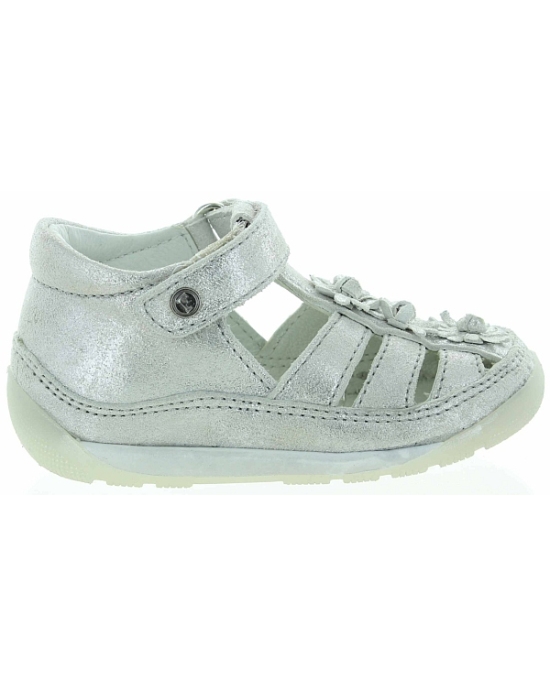 Children silver leather sandals
