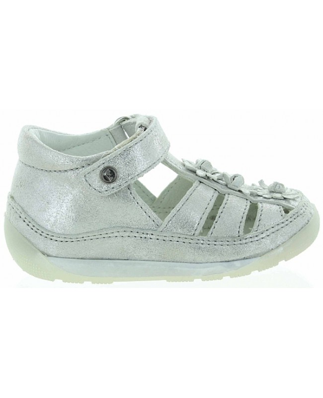Children silver leather sandals