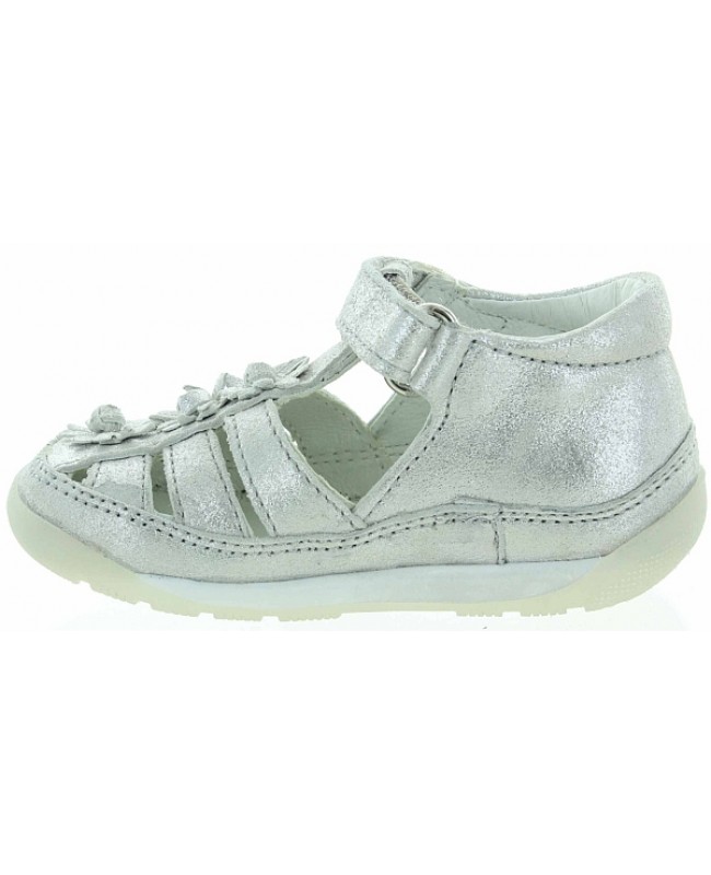 Children silver leather sandals