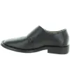 Black leather dress shoes for a boy
