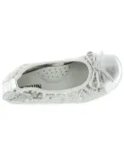 European silver slip on flats for girls 
