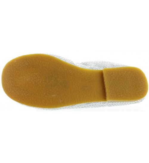 Slip on flats for girls European in silver leather 