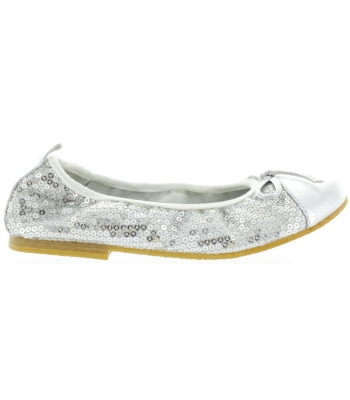 European silver slip on flats for girls 