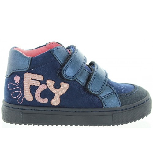 Girls best leather boots in blue leather 