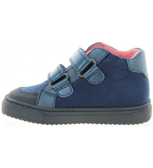 Girls best leather boots in blue leather 