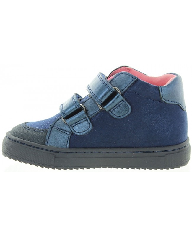 Girls best leather boots in blue leather 