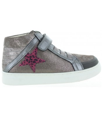 Ankle boots for a child in silver leather 