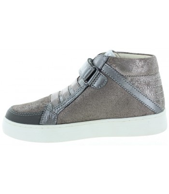 Ankle boots for a child in silver leather 