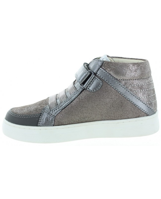 Ankle boots for a child in silver leather 