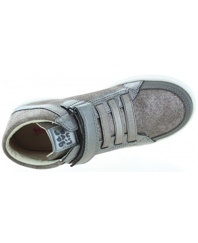 Ankle boots for a child in silver leather 
