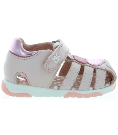 Closed toe baby girl sandals with support 