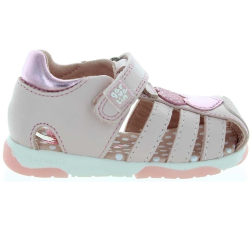 Closed toe baby girl sandals with support 