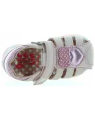 Closed toe baby girl sandals with support 
