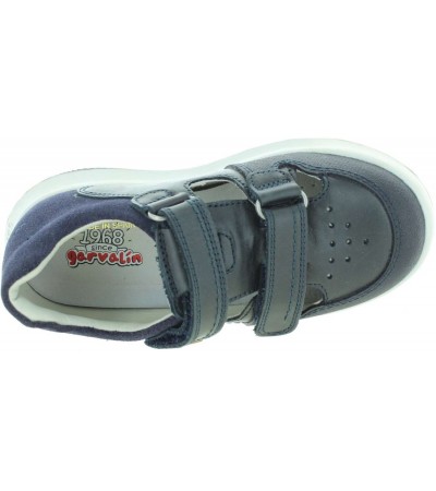 High instep navy boys sandals with arches