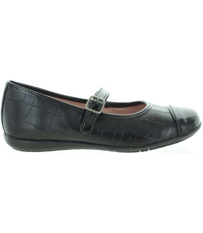 Narrow width girls shoes in black leather 