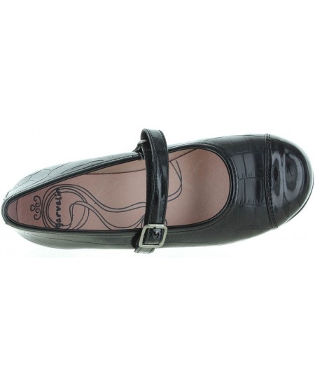Black leather narrow with girls shoes 