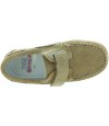 Natural beige leather loafers for child
