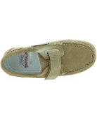 Natural beige leather loafers for child